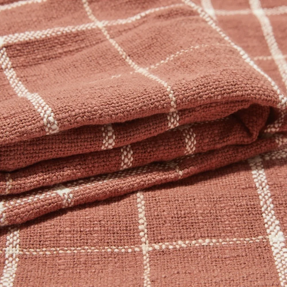 ❤️🔥Little Korboose - Rust Plaid Woven Throw Blanket - OS
